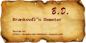Brankován Demeter névjegykártya